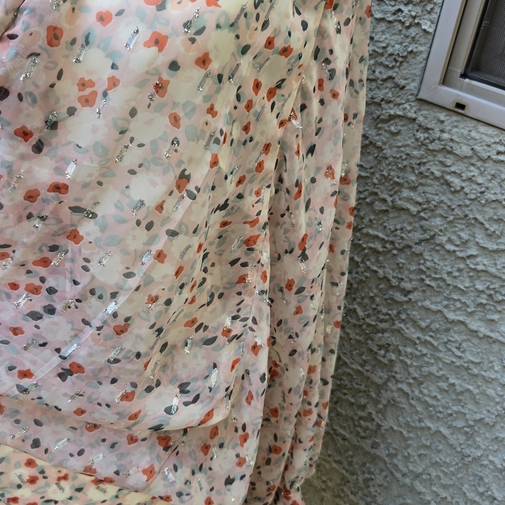 Anthropologie Pilcro Silver Metallic Accent Kimono Blouse - Picture 7 of 12